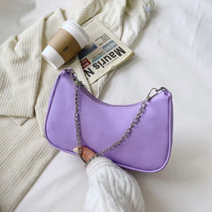 Retro Women PU Shoulder Bag Chain Small Underarm Bag