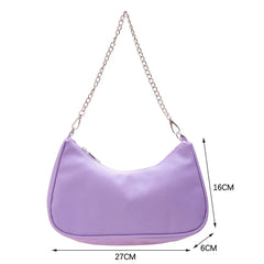 Retro Women PU Shoulder Bag Chain Small Underarm Bag