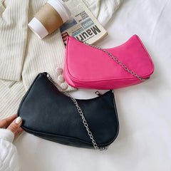Retro Women PU Shoulder Bag Chain Small Underarm Bag