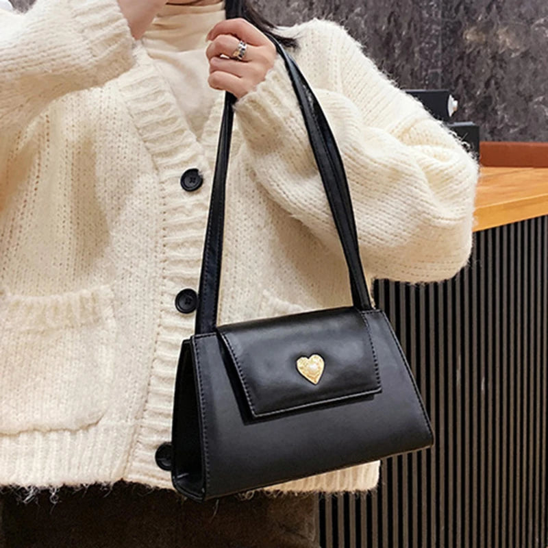 Vintage Red Wine Women Shoulder Bag Retro PU Leather Tote Handbag