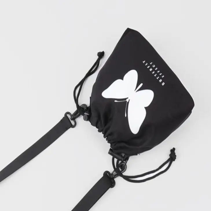 Retro Women Shoulder Bag Crossbody Fluorescence Butterfly Preppy Style