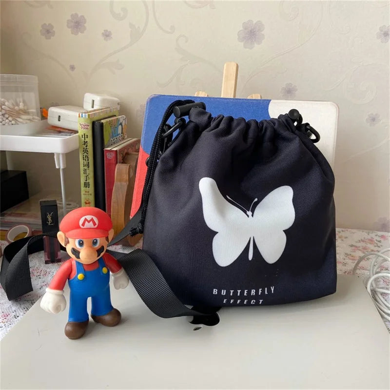 Retro Women Shoulder Bag Crossbody Fluorescence Butterfly Preppy Style