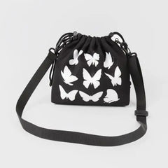 Retro Women Shoulder Bag Crossbody Fluorescence Butterfly Preppy Style