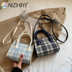 Plaid Pattern Retro Women Shoulder Bag Casual Ladies Handbag