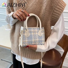 Plaid Pattern Retro Women Shoulder Bag Casual Ladies Handbag