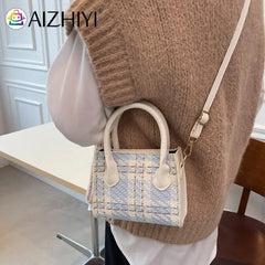 Plaid Pattern Retro Women Shoulder Bag Casual Ladies Handbag