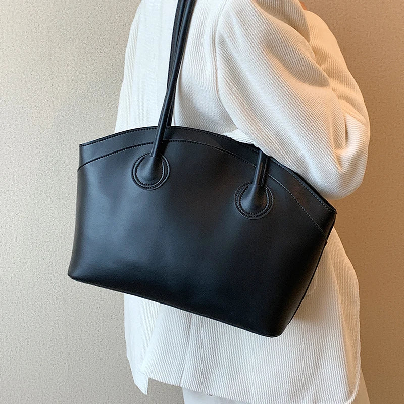 Retro Women Shoulder Bags Casual PU Leather Underarm Bag Female Temperament