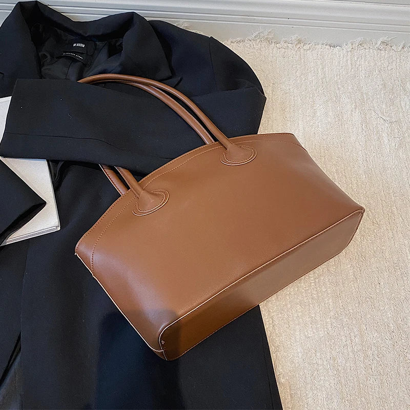 Retro Women Shoulder Bags Casual PU Leather Underarm Bag Female Temperament