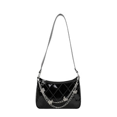 Retro Women Shoulder Underarm Bag Pu Leather Butterfly Chain Zipper Crossbody Ba