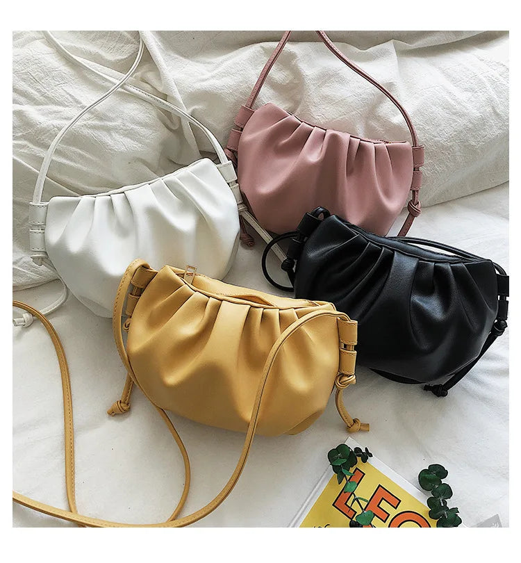 Retro Women Messenger Cloud Bag Female Crossbody Shoulder Tide Handbag
