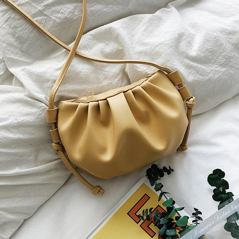 Retro Women Messenger Cloud Bag Female Crossbody Shoulder Tide Handbag