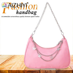 Mini Shoulder Bag Women Hobos Handbag Purse, Retro Solid Chain Butterfly