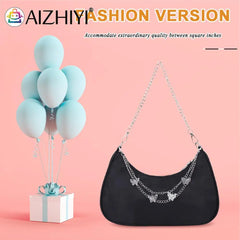 Mini Shoulder Bag Women Hobos Handbag Purse, Retro Solid Chain Butterfly