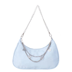 Mini Shoulder Bag Women Hobos Handbag Purse, Retro Solid Chain Butterfly