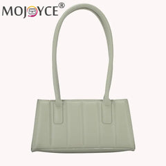 Retro Stripe Embossing Shoulder Bag Soft PU Leather Handbag
