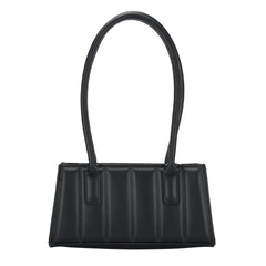 Retro Stripe Embossing Shoulder Bag Soft PU Leather Handbag
