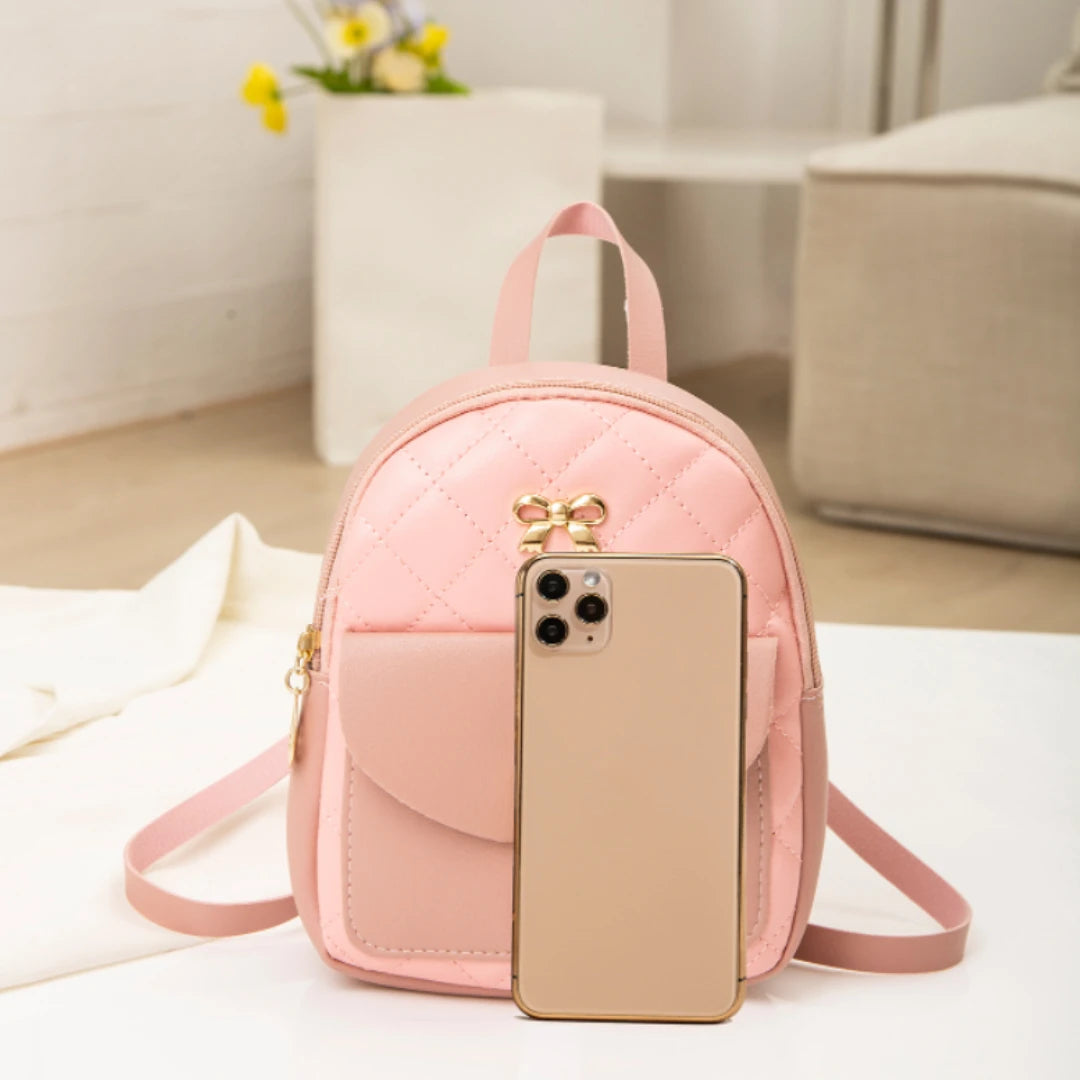 Retro Women's Leather Small Backpack for Students