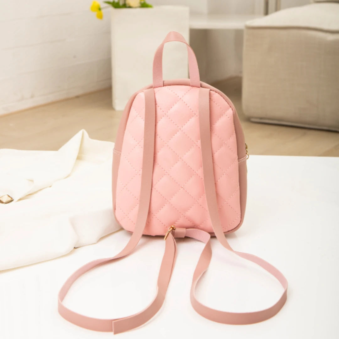 Retro Women's Leather Small Backpack for Students