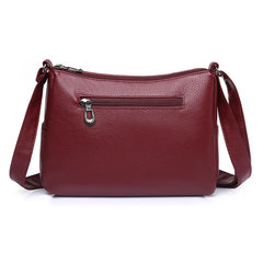 Vintage Embroidery Crossbody Bag PU Leather Shoulder Bag for Women