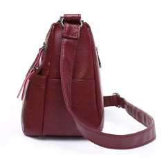 Vintage Embroidery Crossbody Bag PU Leather Shoulder Bag for Women
