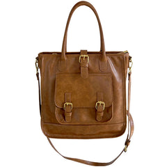 Retro Women's Tote Bag Large Capacity Soft Leather Shoulder Bag