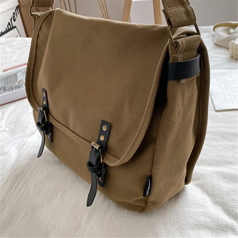 Canvas Postman Bag Large Capacity Crossbody Bags for Women
