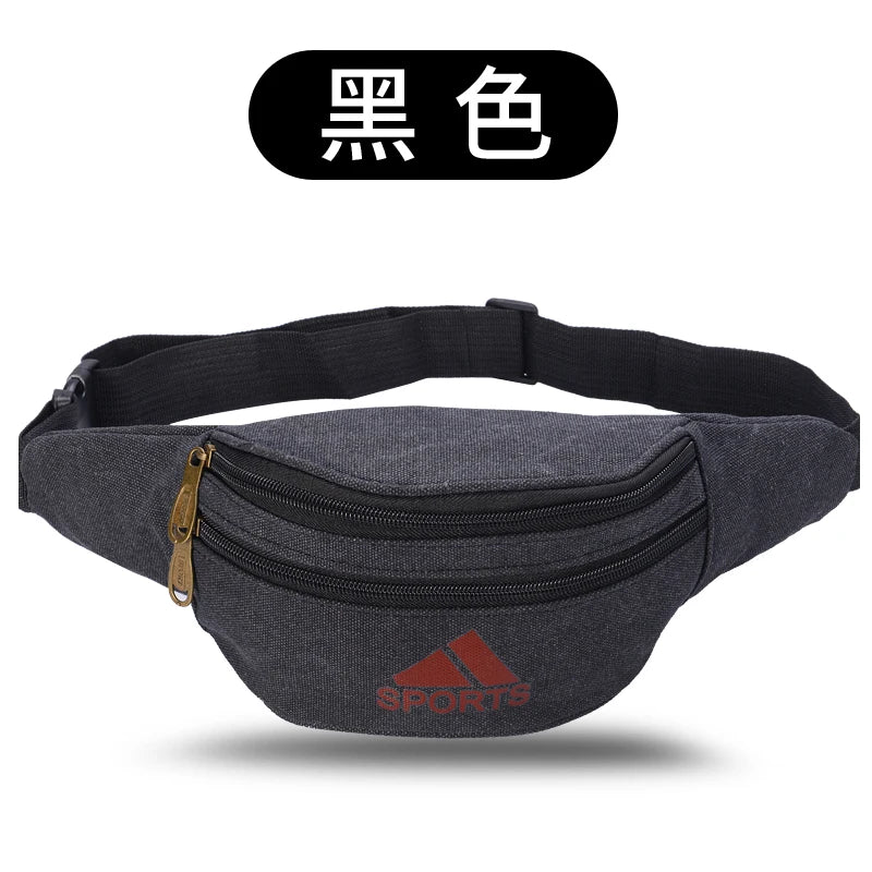 Retro Canvas Waist Pack Outdoor Mobile Phone Wallet