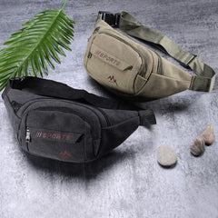 Retro Canvas Waist Pack Outdoor Mobile Phone Wallet