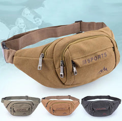 Retro Canvas Waist Pack Outdoor Mobile Phone Wallet