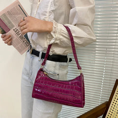 Vintage Crocodile Pattern Shoulder Messenger Bag for Women