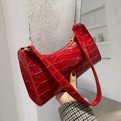 Vintage Crocodile Pattern Shoulder Messenger Bag for Women
