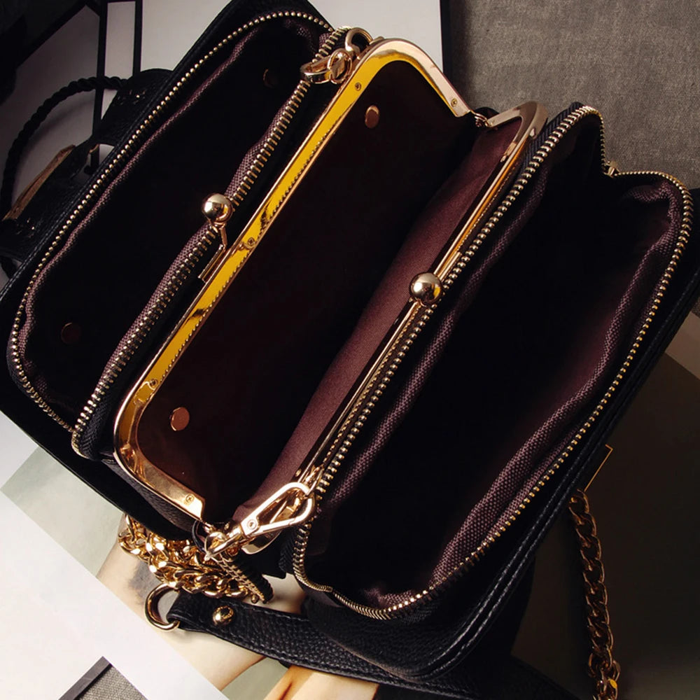 Vintage Rivet Women Shoulder Bag Famous Pattern Flap Handbag