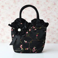 Retro Flowers Handbag Embroidered Cloth Bag Lady