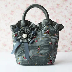 Retro Flowers Handbag Embroidered Cloth Bag Lady