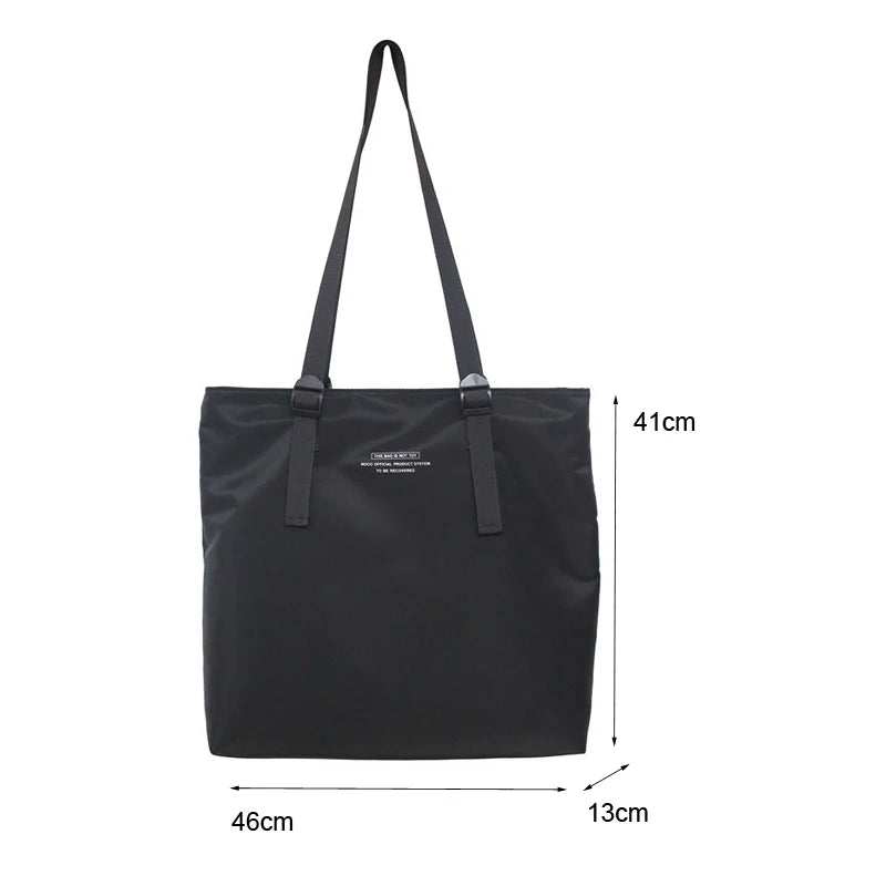 Vintage Nylon Shoulder Bag for Women Men Waterproof Tote