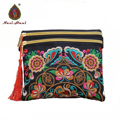 Embroidered Canvas Waist Bag for Women Travel
