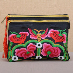 Embroidered Canvas Waist Bag for Women Travel