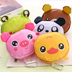 Reusable Folding Shopping Tote Cartoon Animal Design Eco Bag