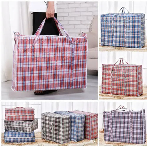 Reusable Plastic Jumbo Laundry Zipped Large Strong Storage Bag