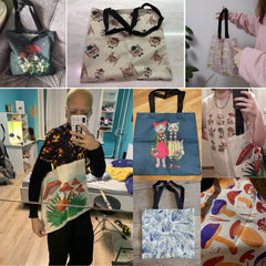 Foldable Cat Print Shopper Bag Eco Tote