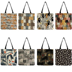 Foldable Cat Print Shopper Bag Eco Tote