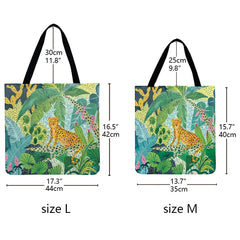 Cat In Flower Printed Tote Bag Ladies Shoulder Bag Linen Fabric