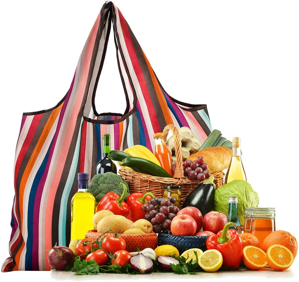 Reusable Eco-Friendly Tote Bag Durable Nylon Foldable Travel Shoulder Bag