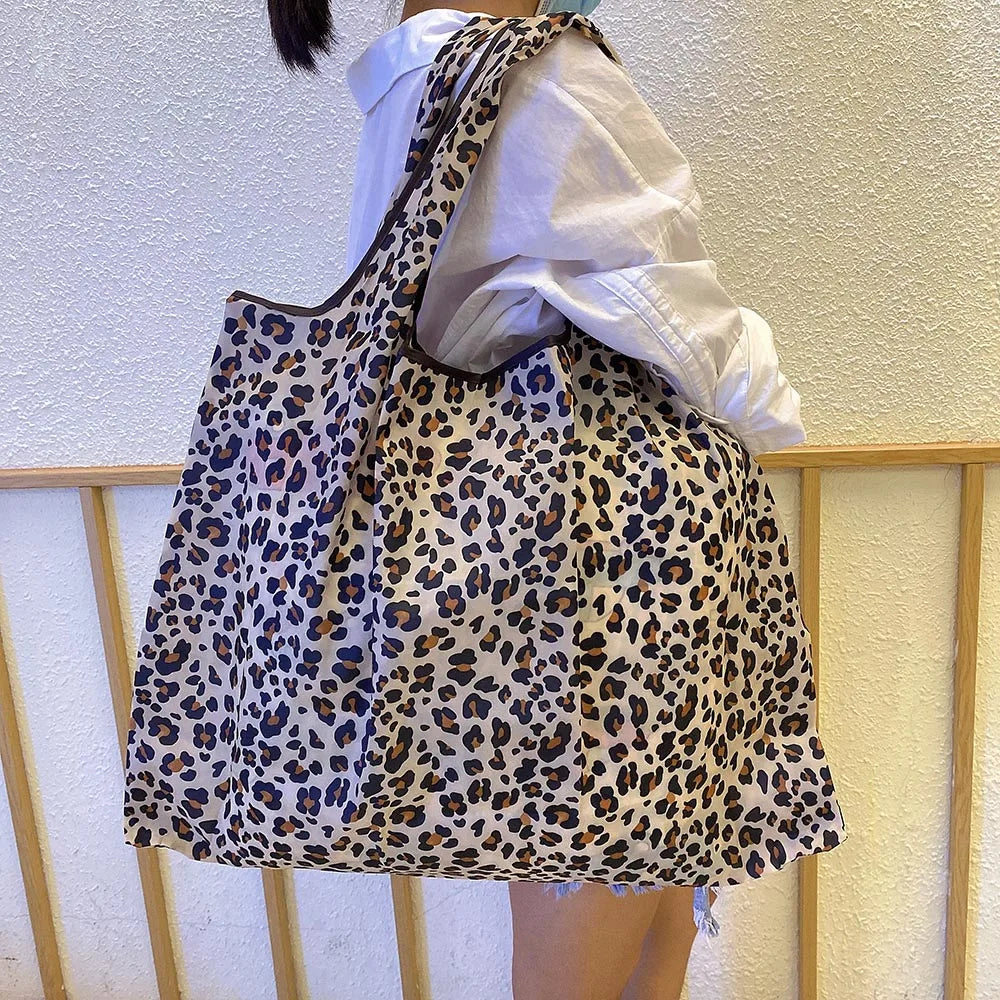 Reusable Eco-Friendly Tote Bag Durable Nylon Foldable Travel Shoulder Bag
