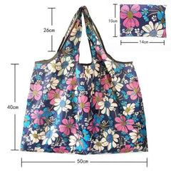 Reusable Eco-Friendly Tote Bag Durable Nylon Foldable Travel Shoulder Bag