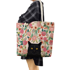 Floral Print Shoulder Bag Women Handbags Reusable Shopping Bags