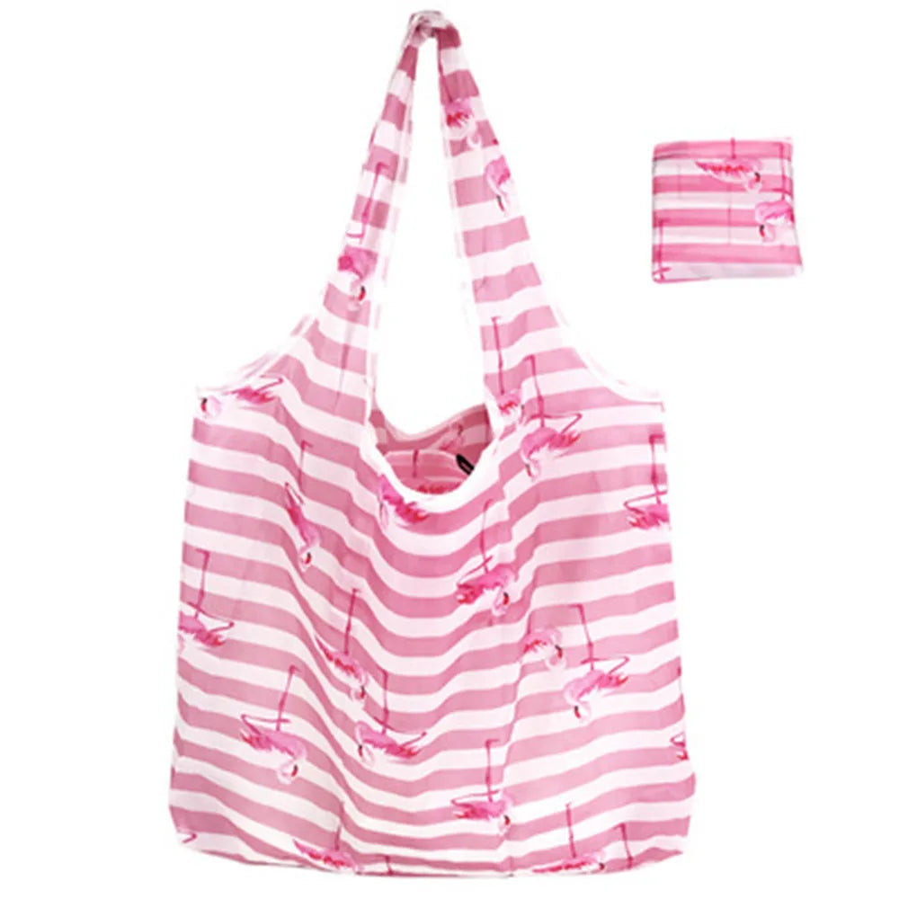Foldable Tote Bag Portable Cloth Eco Grocery Bag Folding Large Capacity Handbags
