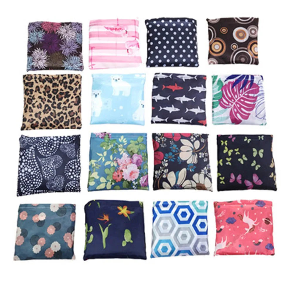 Foldable Tote Bag Portable Cloth Eco Grocery Bag Folding Large Capacity Handbags