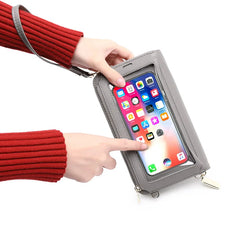 RFID Women's Touch Screen Phone Purse Cross Wallets Leather Handbags