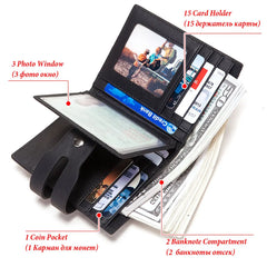 RFID Cow Leather Wallet Men Short Purse Male Slim Portomonee Small Min Walet